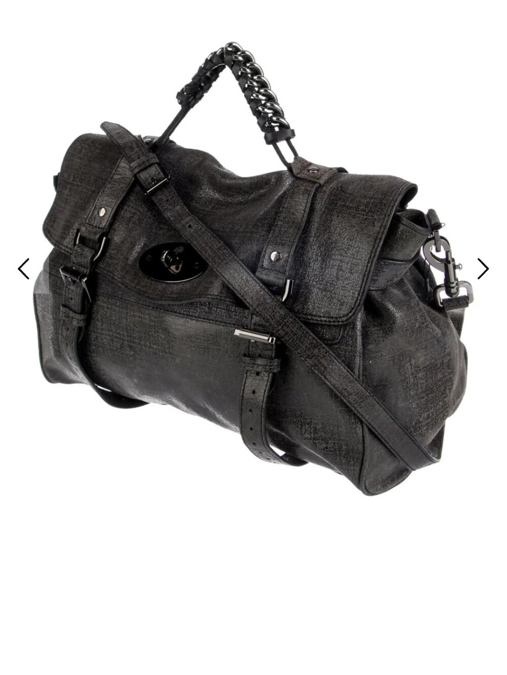 Mulberry Alexa Metallic Gray Leather Crossbody Bag - Picture 2 of 6